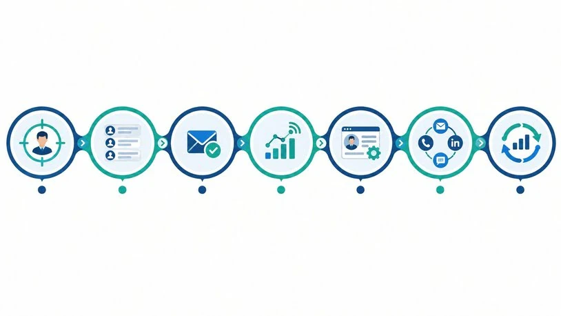 Seven-step outbound prospecting workflow using sales intelligence tools